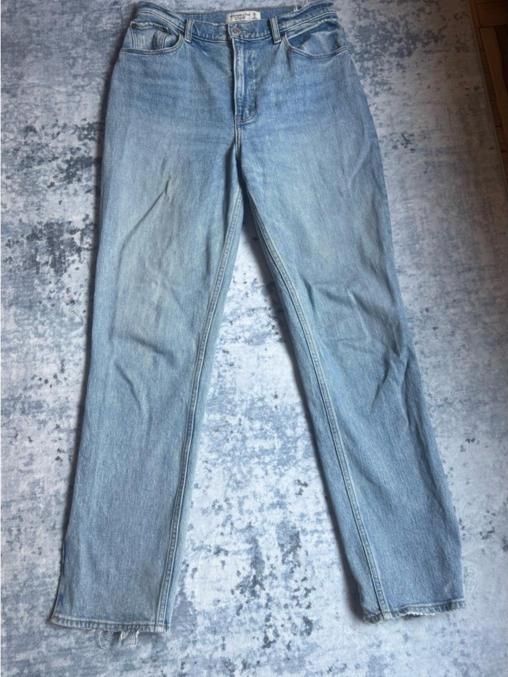 Abercrombie & Fitch Light Blue High-Rise Straight Jeans